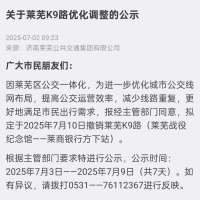 莱芜K9路公交车取消了