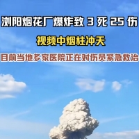浏阳烟花爆竹企业发生爆炸事故已致3人死亡