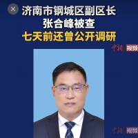 济南市钢城区副区长张合峰被查